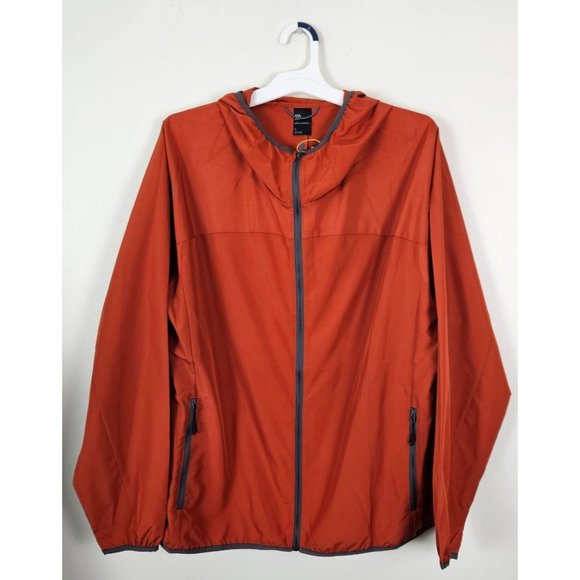 All In Motion Men Jacket Size XL Lightweight Water Repellent Rust/Orange Hooded - Picture 1 of 11